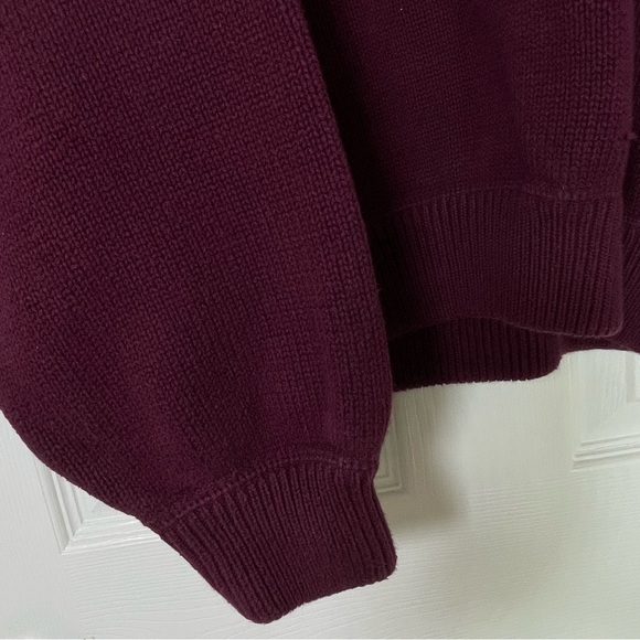 Vintage 90’s Eddie Bauer Men’s Sweater Size XL Striped Gray Maroon Knit Crewneck - Picture 4 of 8